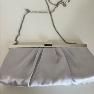 Gunne Sax Elegant Silver Pleated convertible‎ Clutch Bag
